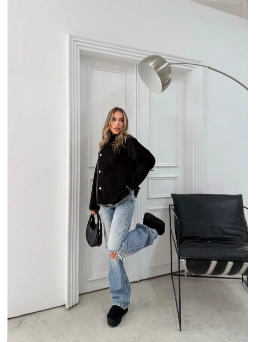 ÇOBAN DİKİŞ DETAY KAŞE MONT SİYAH