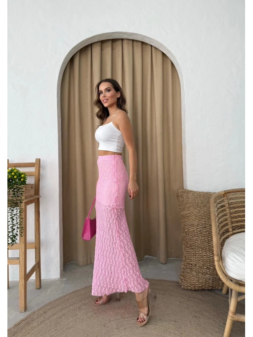 DANTEL İÇ ASTARLI ETEK PEMBE