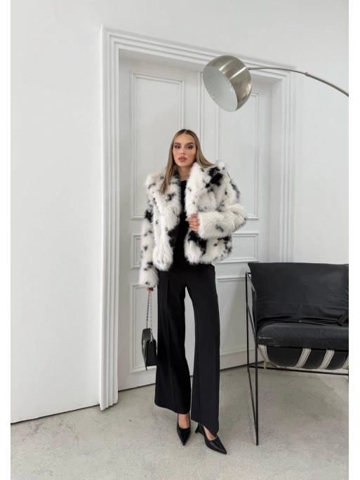 DESENLİ ÇIT ÇITLI İÇ ASTARLI PREMİUM KÜRK SİYAH