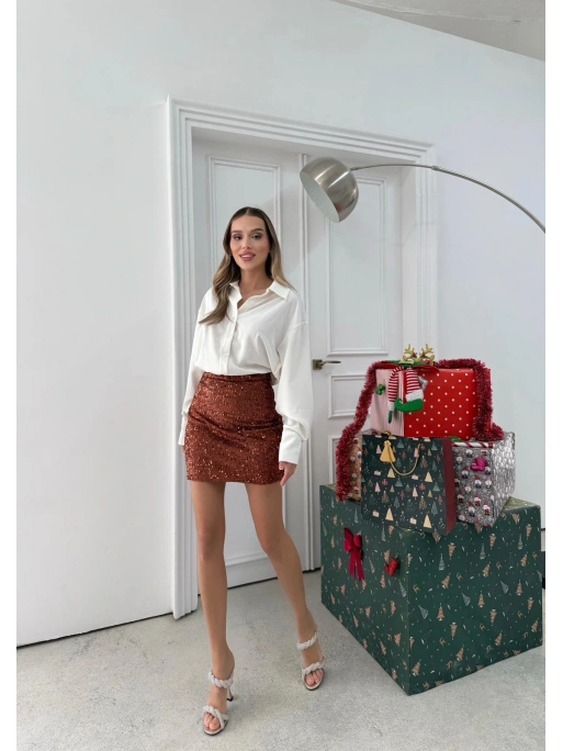 ETEK PAYETLİ GÖMLEK ELBİSE BEYAZ