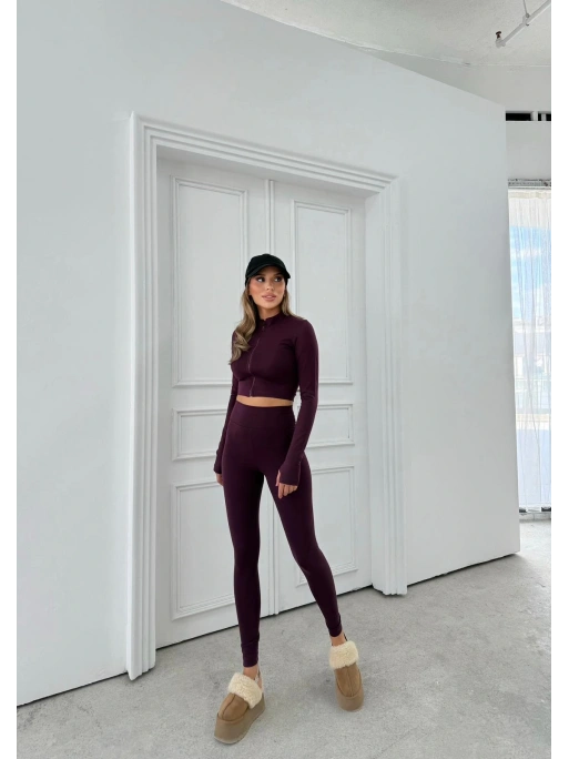 FERMUARLI PARMAK GEÇME DETAY BLUZ VE PANTOLONLU TAYT TAKIM MÜRDÜM
