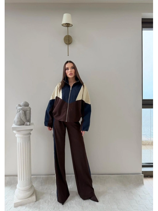 GARNE PARAŞÜT DETAY HIRKA VE PANTOLONLU MODAL İKİLİ TAKIM LACİVERT