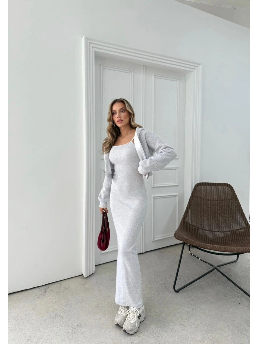 HIRKA VE ELBİSELİ İKİLİ TAKIM GRİ FRG-6010