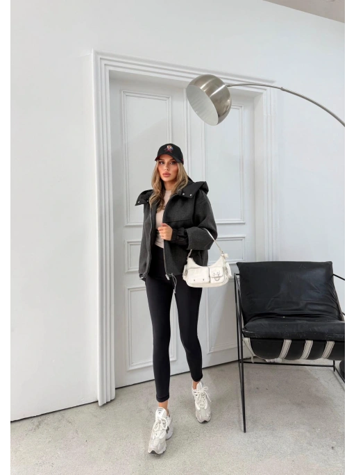 KAPÜŞONLU İÇ ASTARLI KAŞE MONT ANTRASİT