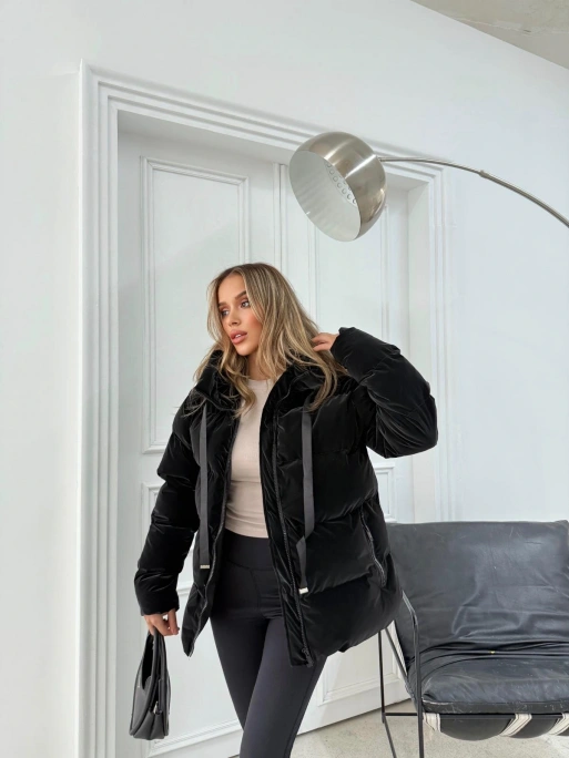 KAPÜŞONLU ŞİŞME MONT SİYAH