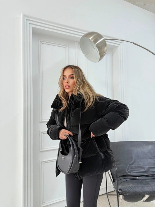 KAPÜŞONLU ŞİŞME MONT SİYAH