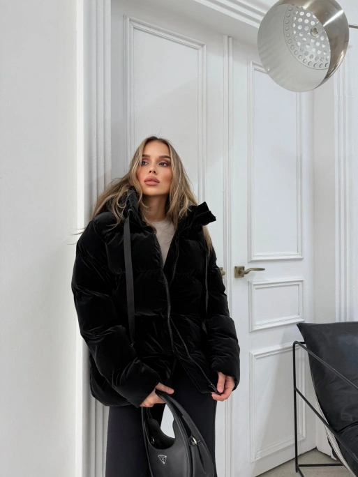 KAPÜŞONLU ŞİŞME MONT SİYAH