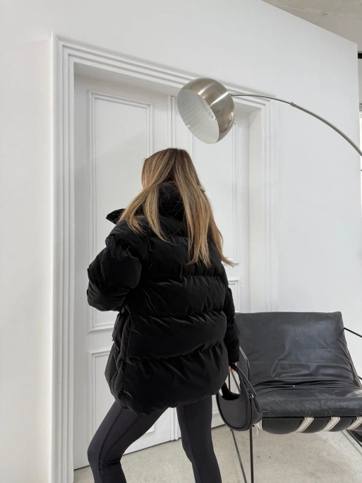 KAPÜŞONLU ŞİŞME MONT SİYAH