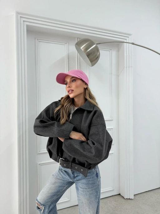 KEMER DETAY YAKALI İÇ ASTARLI KAŞE KABAN ANTRASİT 2076