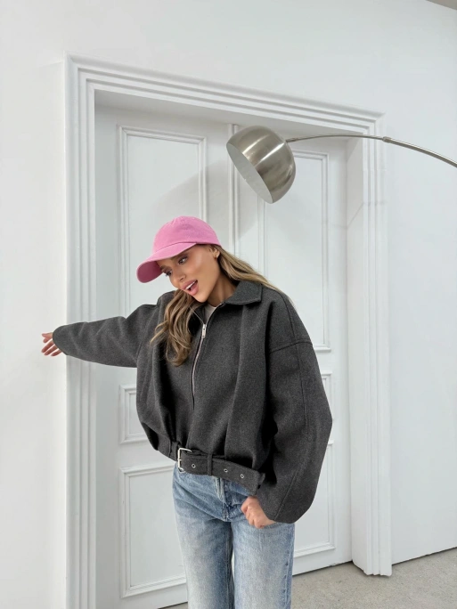 KEMER DETAY YAKALI İÇ ASTARLI KAŞE KABAN ANTRASİT 2076