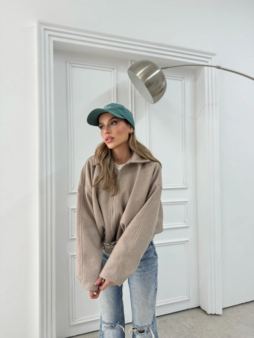 KEMER DETAY YAKALI İÇ ASTARLI KAŞE KABAN BEJ 2076