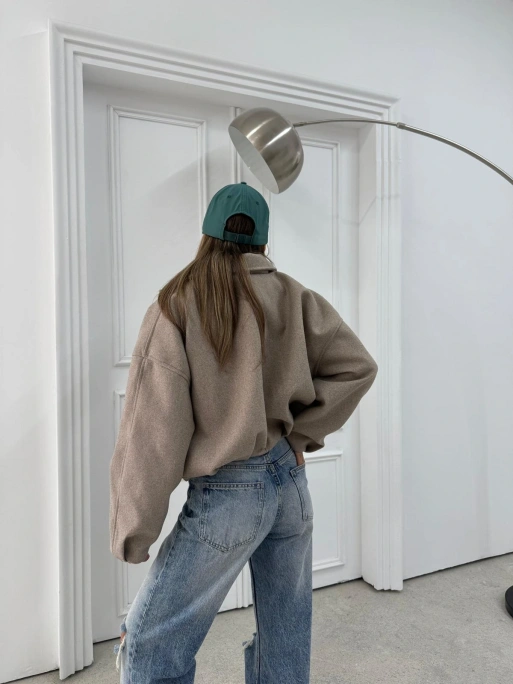 KEMER DETAY YAKALI İÇ ASTARLI KAŞE KABAN BEJ 2076