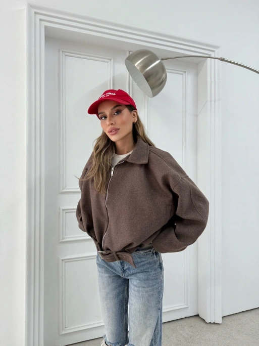 KEMER DETAY YAKALI İÇ ASTARLI KAŞE KABAN KAHVE 2076