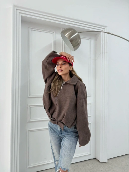 KEMER DETAY YAKALI İÇ ASTARLI KAŞE KABAN KAHVE 2076