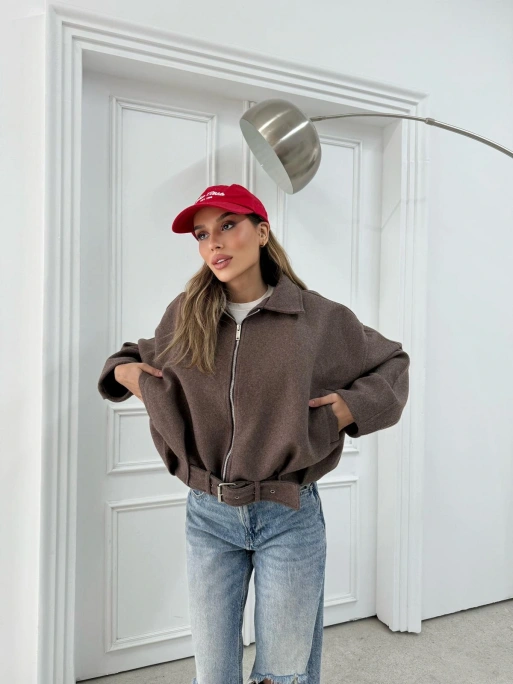 KEMER DETAY YAKALI İÇ ASTARLI KAŞE KABAN KAHVE 2076