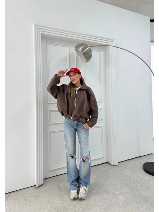 KEMER DETAY YAKALI İÇ ASTARLI KAŞE KABAN KAHVE 2076