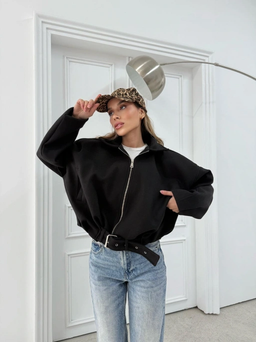 KEMER DETAY YAKALI İÇ ASTARLI KAŞE KABAN SİYAH 2076