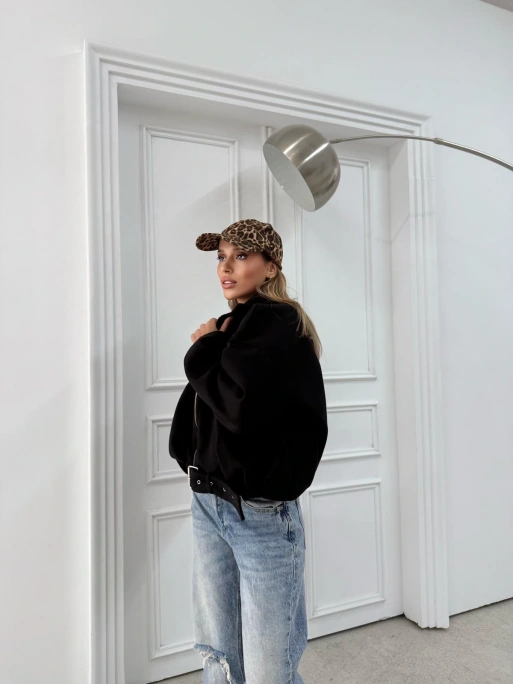 KEMER DETAY YAKALI İÇ ASTARLI KAŞE KABAN SİYAH 2076