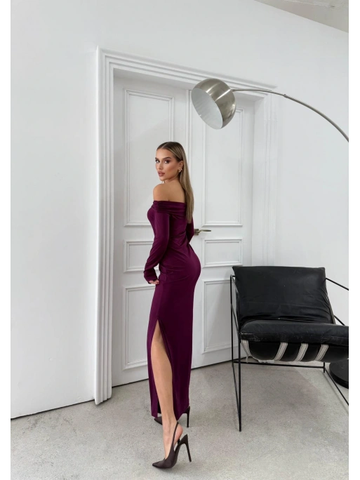 MADONNA YAKA AKSESUAR DETAY UZUN SANDY ELBİSE MÜRDÜM