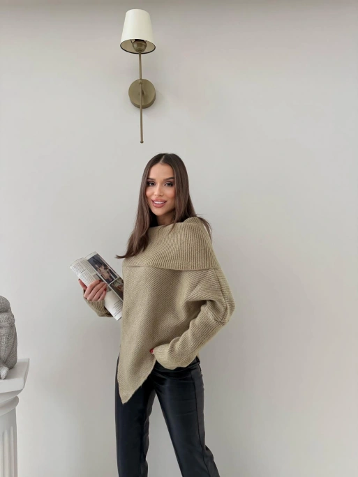 MADONNA YAKA ASİMETRİK DETAY KAZAK HAKİ