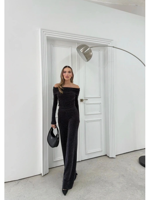 MADONNA YAKA BLUZ VE PANTOLONLU SİMLİ İKİLİ TAKIM