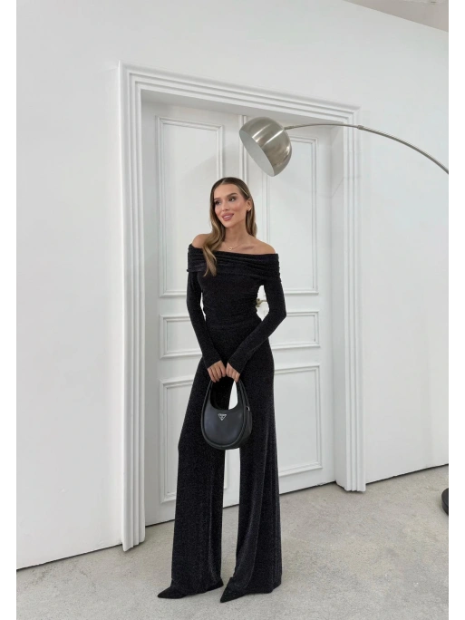 MADONNA YAKA BLUZ VE PANTOLONLU SİMLİ İKİLİ TAKIM