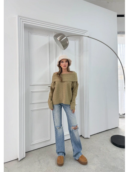 MADONNA YAKA ÖRGÜ DESENLİ KAZAK HAKİ