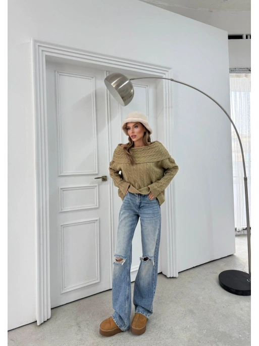 MADONNA YAKA ÖRGÜ DESENLİ KAZAK HAKİ