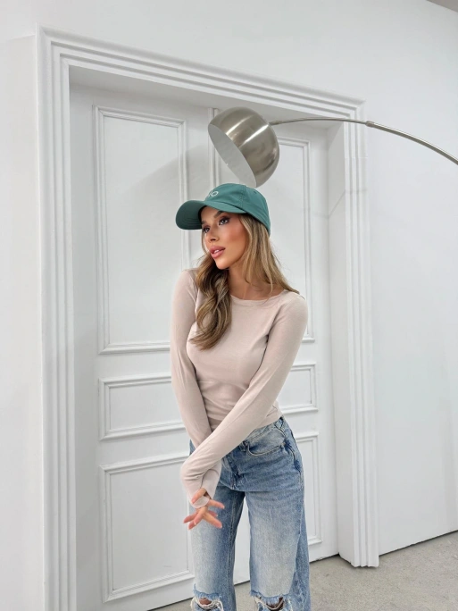 MODAL KAYIK YAKA BASİC BLUZ KREM