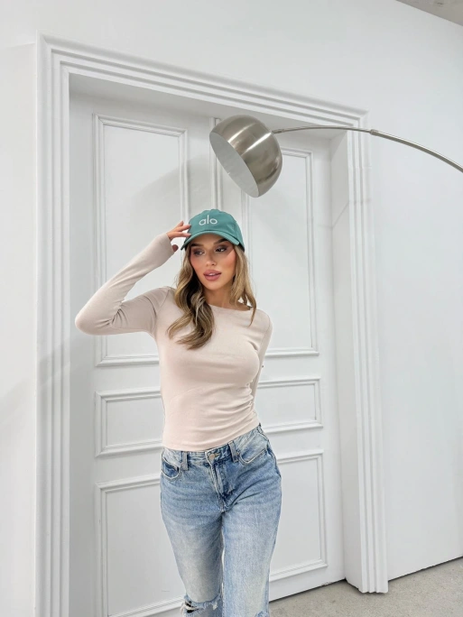 MODAL KAYIK YAKA BASİC BLUZ KREM