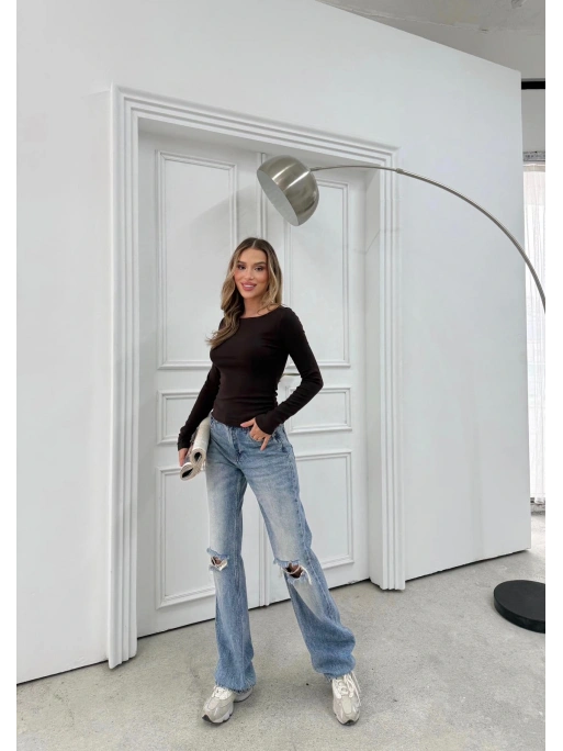 MODAL KAYIK YAKA BASİC BLUZ SİYAH