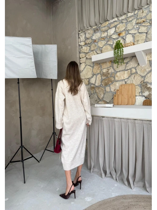 OVERSİZE UZUN TRİKO HIRKA EKRU