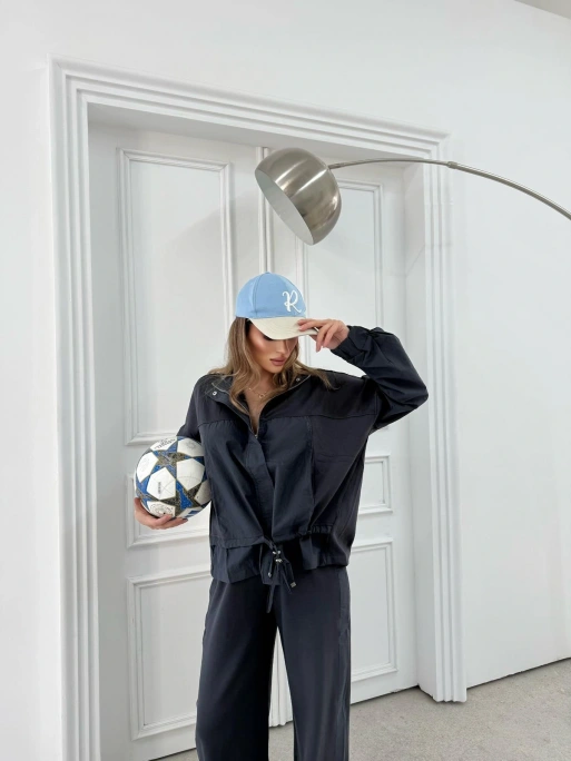 PARAŞÜT DETAY HIRKA VE PANTOLONLU MODAL İKİLİ TAKIM GRİ