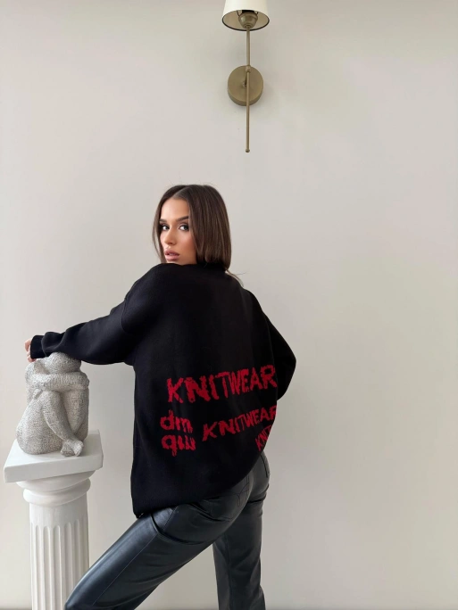 SIRT YAZI DETAY OVERSİZE KAZAKK