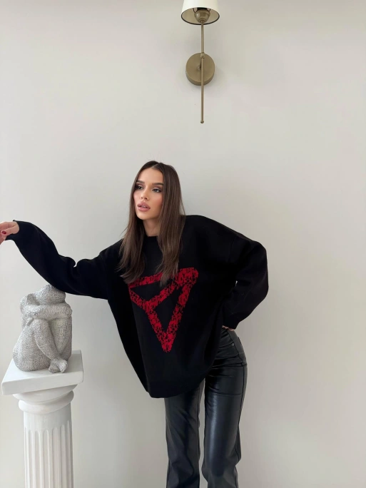 SIRT YAZI DETAY OVERSİZE KAZAKK