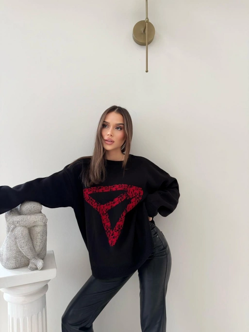 SIRT YAZI DETAY OVERSİZE KAZAKK