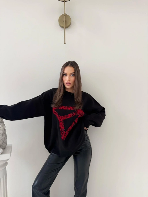 SIRT YAZI DETAY OVERSİZE KAZAKK