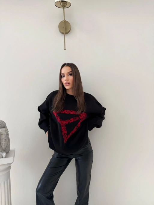 SIRT YAZI DETAY OVERSİZE KAZAKK