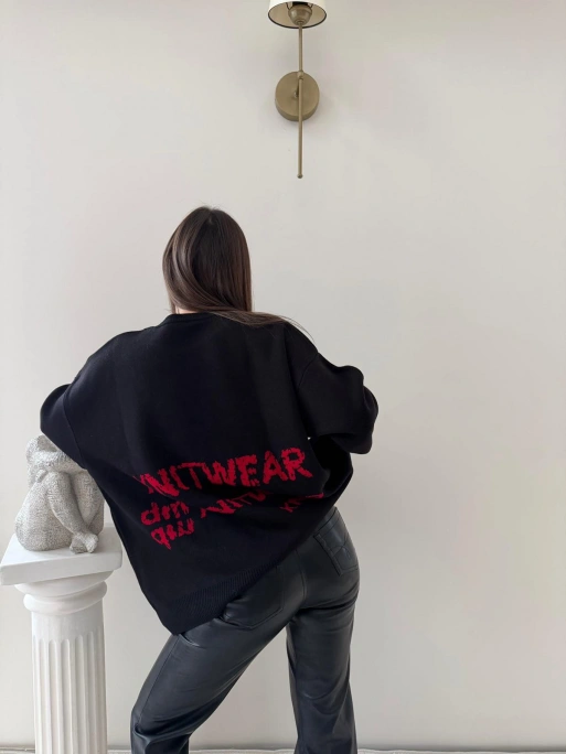 SIRT YAZI DETAY OVERSİZE KAZAKK