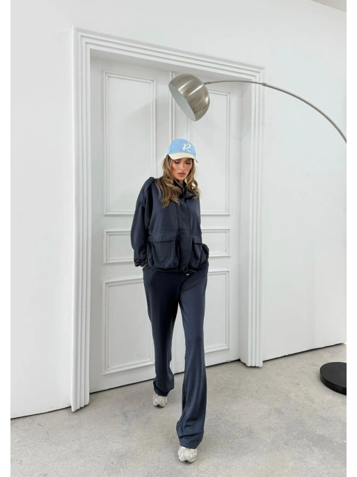 TORBA CEPLİ OMUZ APOLETLİ HIRKA VE PANTOLONLU MODAL İKİLİ TAKIM ANTRASİT