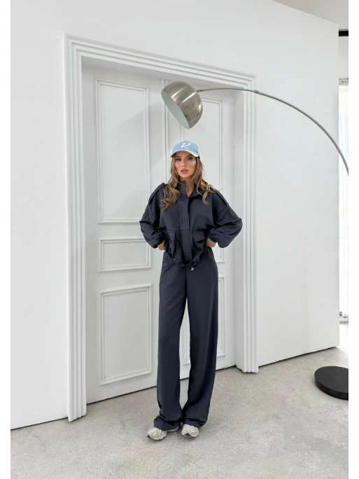 TORBA CEPLİ OMUZ APOLETLİ HIRKA VE PANTOLONLU MODAL İKİLİ TAKIM ANTRASİT