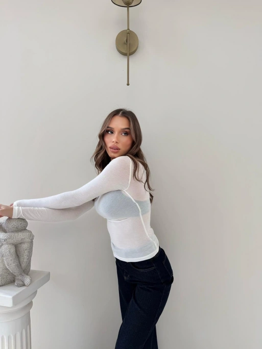 TRANSPARAN MODAL BASİC BLUZ BEYAZ