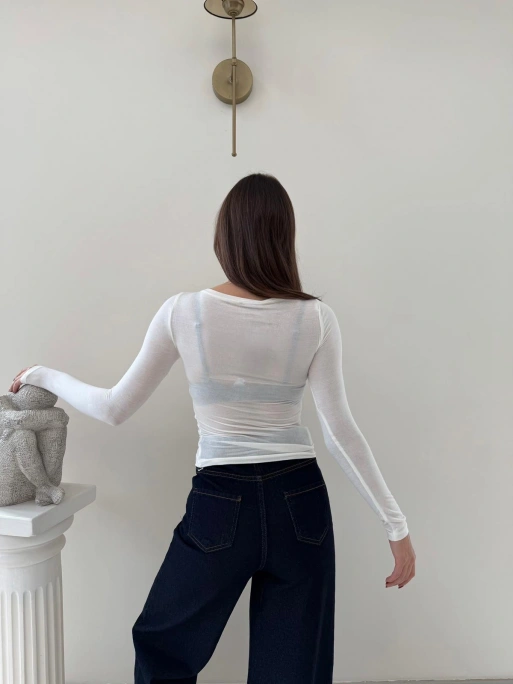 TRANSPARAN MODAL BASİC BLUZ BEYAZ