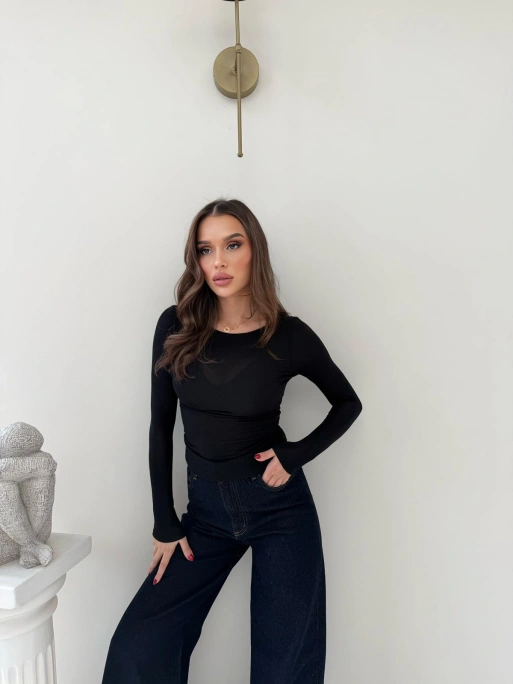 TRANSPARAN MODAL BASİC BLUZ SİYAH