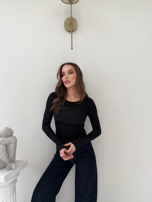 TRANSPARAN MODAL BASİC BLUZ SİYAH