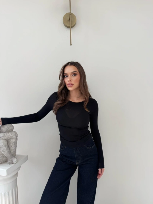 TRANSPARAN MODAL BASİC BLUZ SİYAH