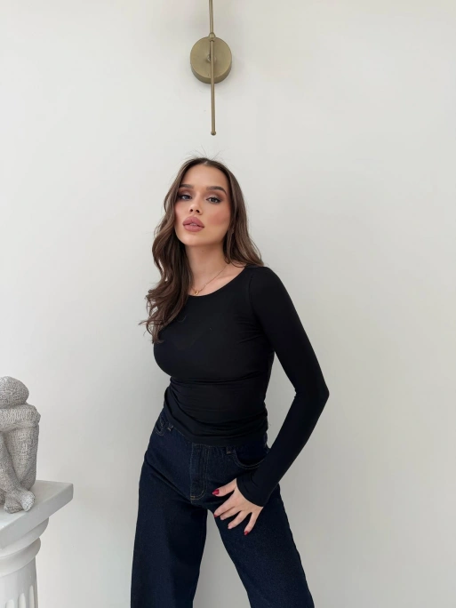 TRANSPARAN MODAL BASİC BLUZ SİYAH