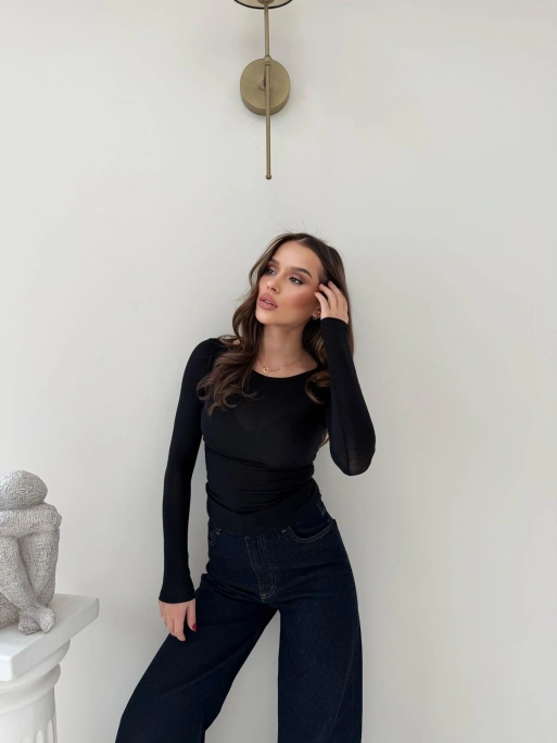 TRANSPARAN MODAL BASİC BLUZ SİYAH