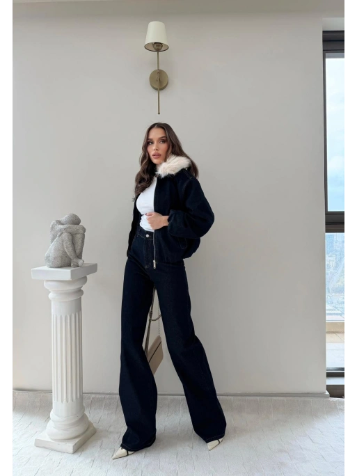 YAKA KÜRK DETAY HIRKA VE PANTOLONLU KOT TAKIM