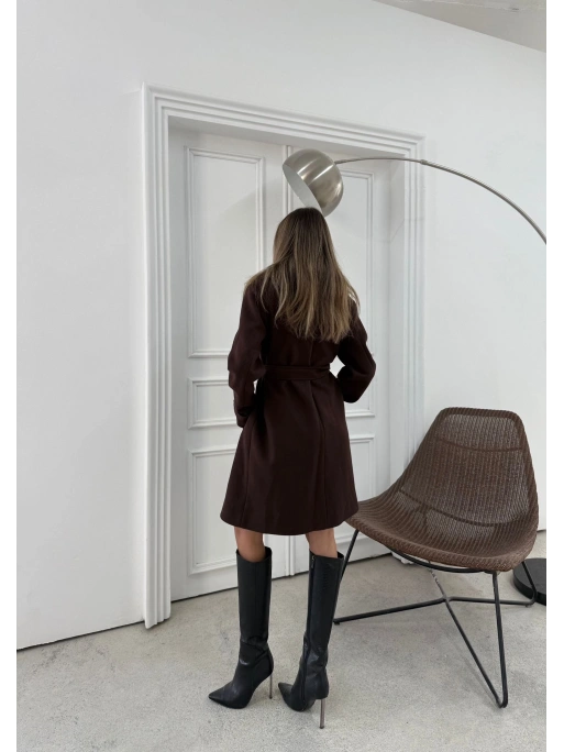 YAKA KÜRK DETAY KAŞE KABAN KAHVE